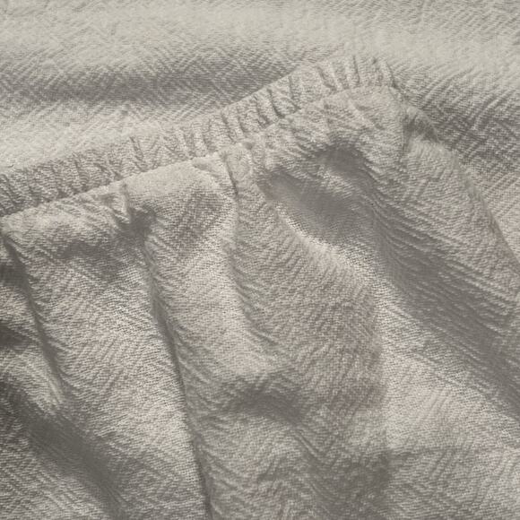 Chico's Wide Leg Pants White Textured Cotton Large Pull On Elastic Waist FLAW - Picture 9 of 15